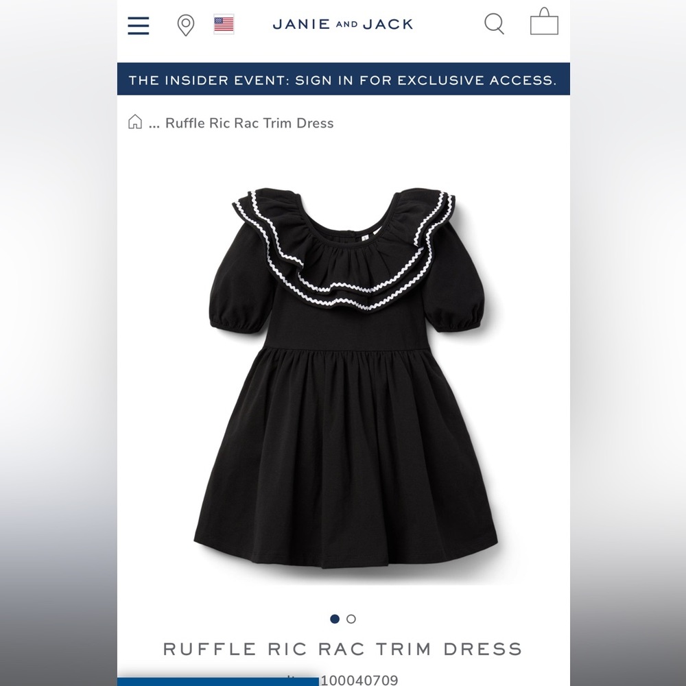 Janie and Jack Ruffle Ric Rac Trim Dress Size 5